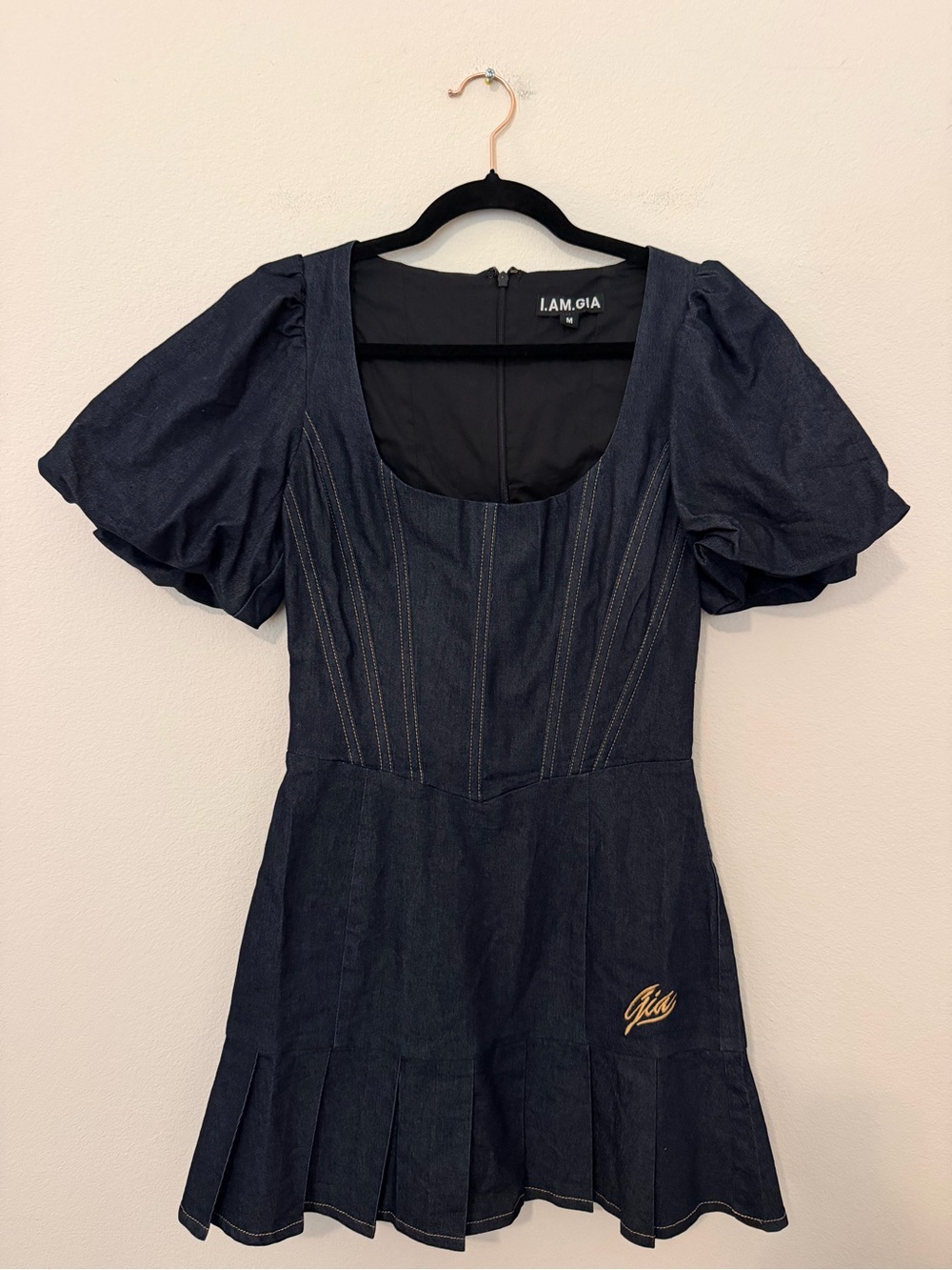 I.AM.GIA Chelsey Denim Corset Mini Dress Size Medium Cowgirl Western